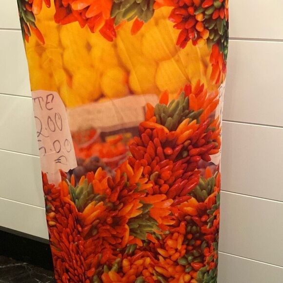 Zara asymmetrical dress orange and green floral - Picture 4 of 8